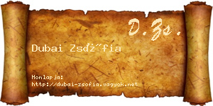 Dubai Zsófia névjegykártya