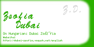 zsofia dubai business card